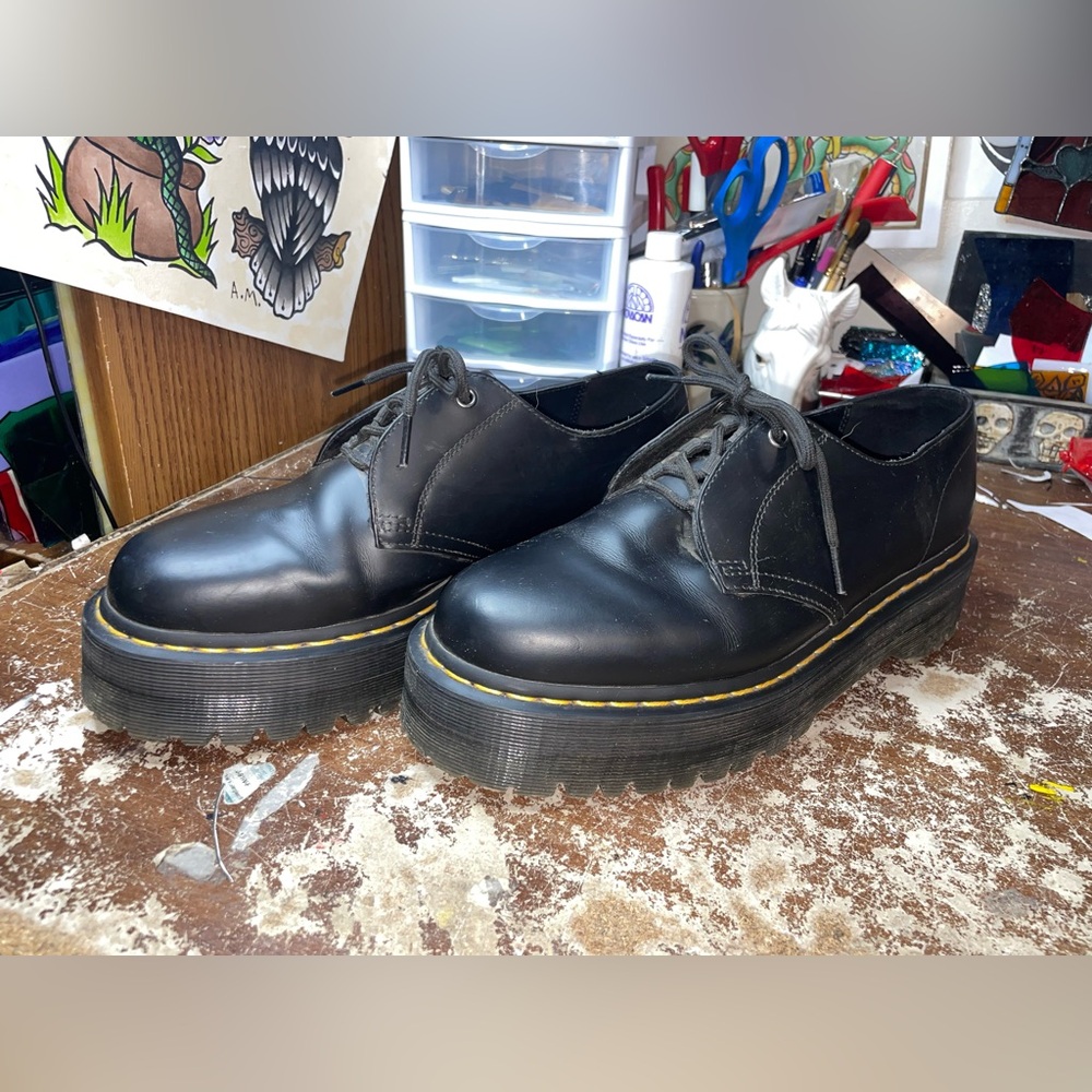 Dr Martens Jarrick Lo Smooth Leather Platform Shoes Mens 11 Womens 12